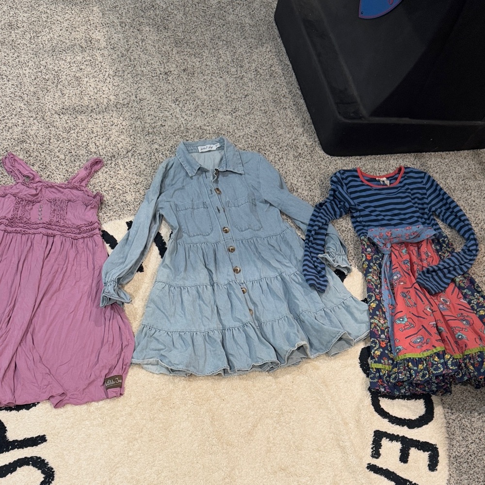 2 Beautiful Matilda Jane Dresses and 1 Petal + Pup Denim Dress Set